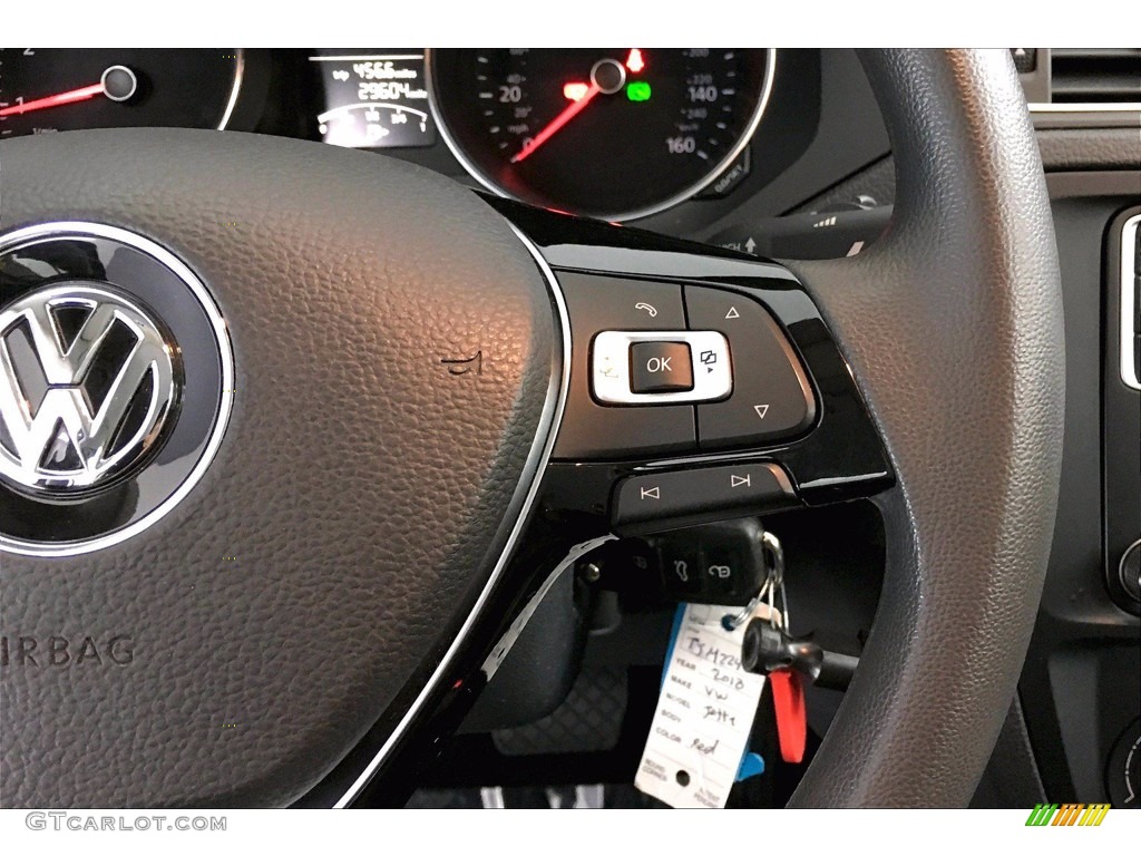 2018 Volkswagen Jetta S Black/Palladium Gray Steering Wheel Photo #140276483