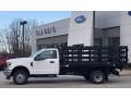 2020 Oxford White Ford F350 Super Duty XL Regular Cab 4x4 Chassis Stake Truck  photo #1