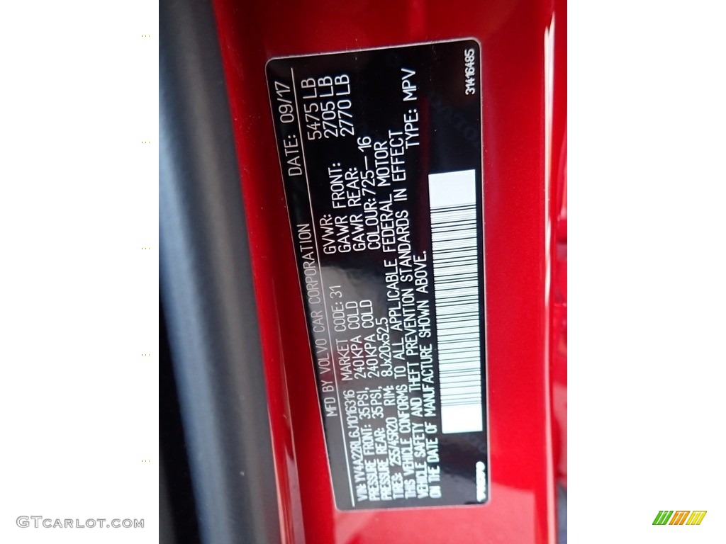 2018 XC60 T6 AWD Inscription - Passion Red / Blonde photo #23