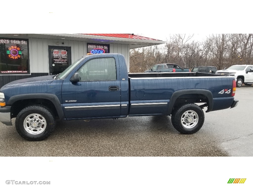 Indigo Blue Metallic 2000 Chevrolet Silverado 2500 LS Regular Cab 4x4 Exterior Photo #140282004