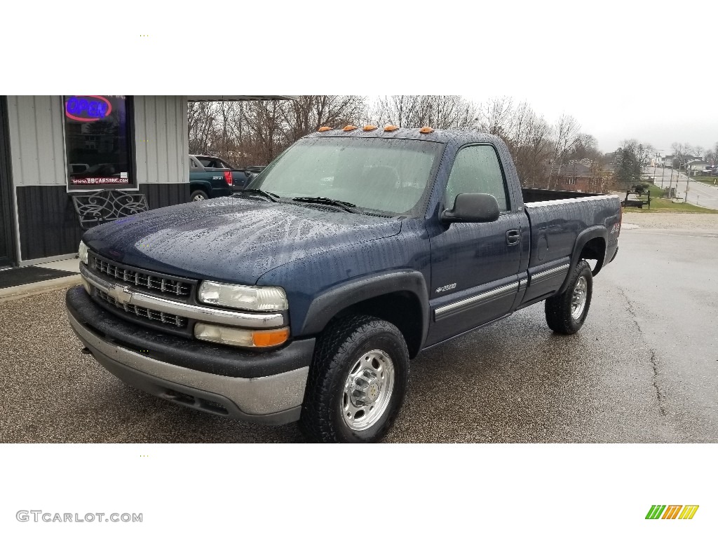 2000 Silverado 2500 LS Regular Cab 4x4 - Indigo Blue Metallic / Graphite photo #9