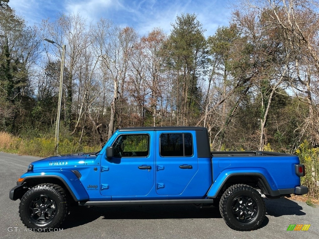 2021 Gladiator Willys 4x4 - Hydro Blue Pearl / Black photo #1
