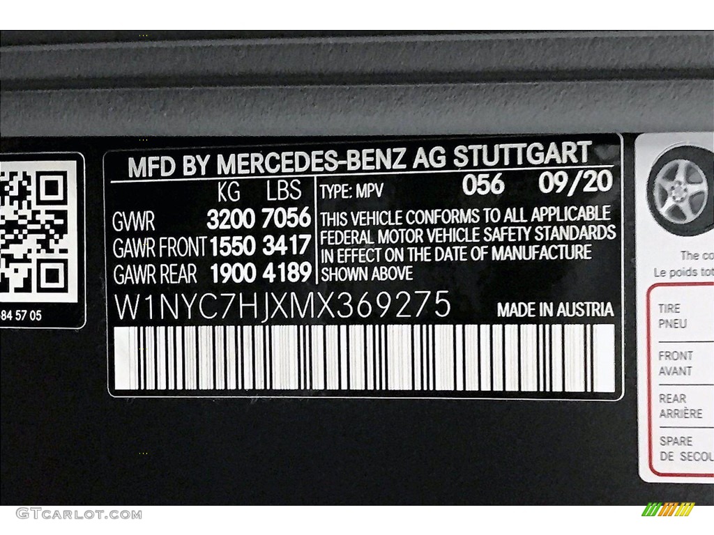 2021 G Color Code 056 for designo Night Black Magno (Matte) Photo #140283206