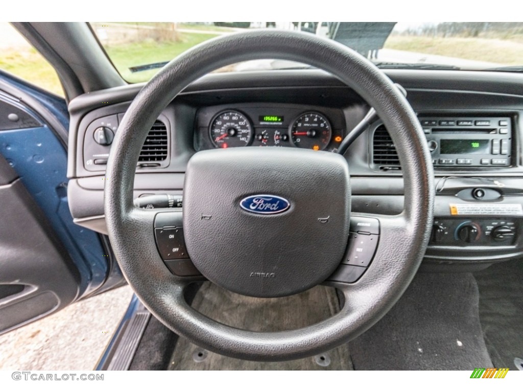 2011 Ford Crown Victoria Police Interceptor Charcoal Black Steering Wheel Photo #140287654