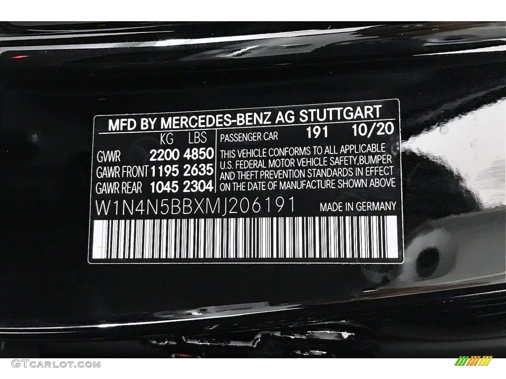 2021 GLA Color Code 191 for Cosmos Black Metallic Photo #140288842