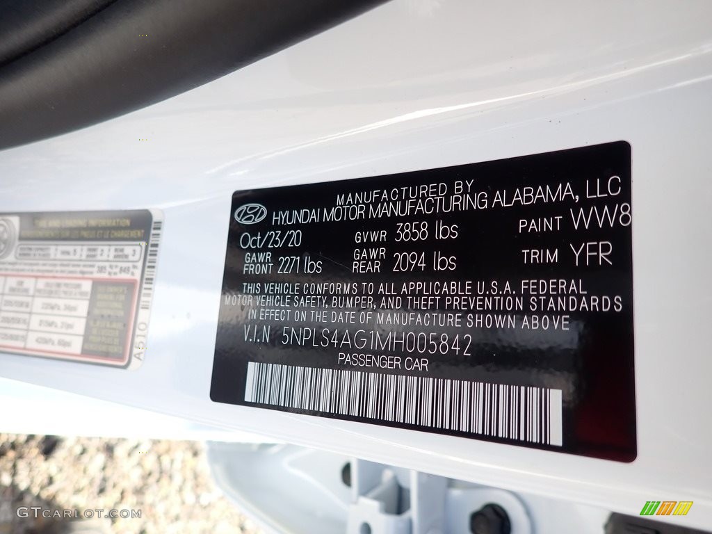 2021 Elantra SEL - Quartz White / Medium Gray photo #12