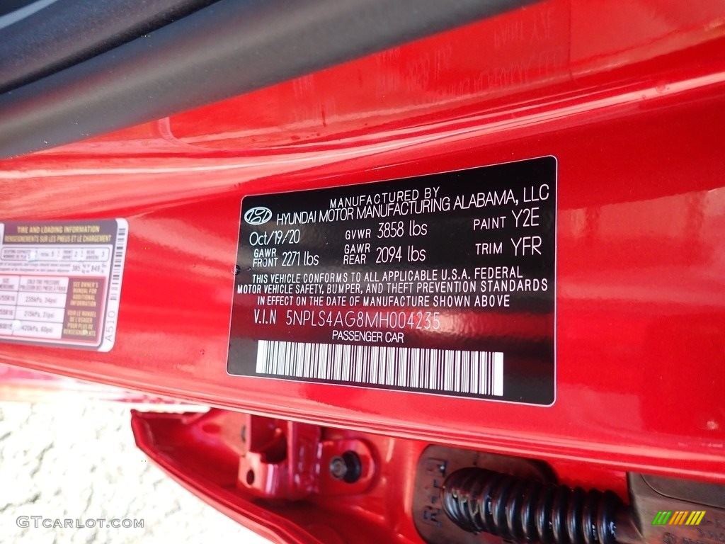 2021 Elantra SEL - Calypso Red / Medium Gray photo #12