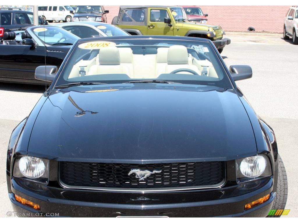 2008 Mustang V6 Deluxe Convertible - Black / Medium Parchment photo #2