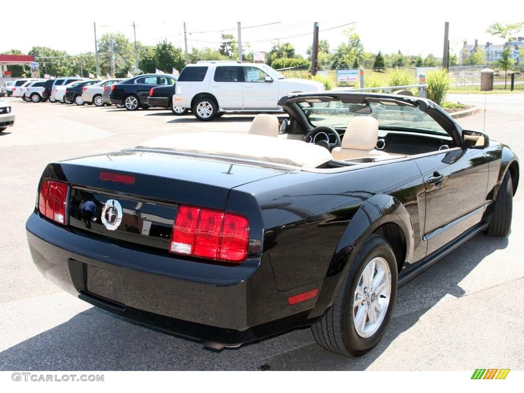 2008 Mustang V6 Deluxe Convertible - Black / Medium Parchment photo #5