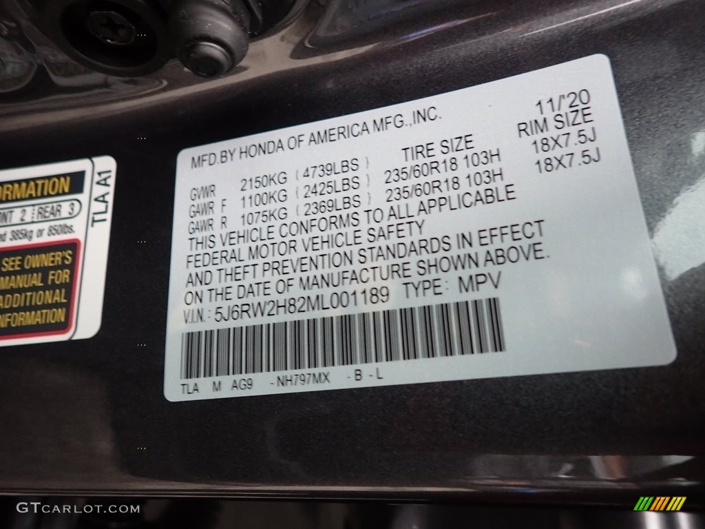 2021 CR-V EX-L AWD - Modern Steel Metallic / Gray photo #12