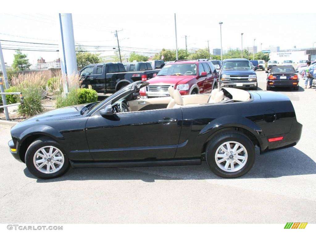 2008 Mustang V6 Deluxe Convertible - Black / Medium Parchment photo #14