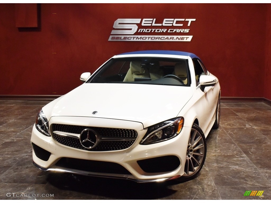 2018 C 300 Cabriolet - designo Diamond White Metallic / Porcelain/Black photo #1