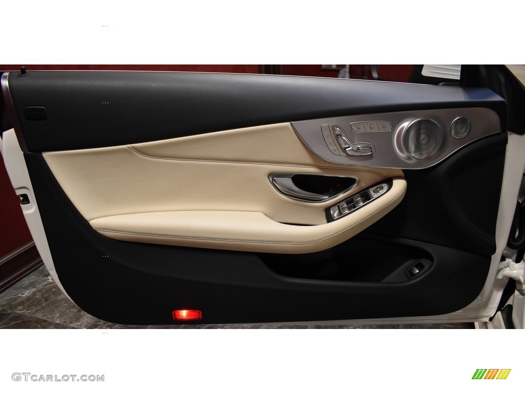 2018 Mercedes-Benz C 300 Cabriolet Porcelain/Black Door Panel Photo #140301166