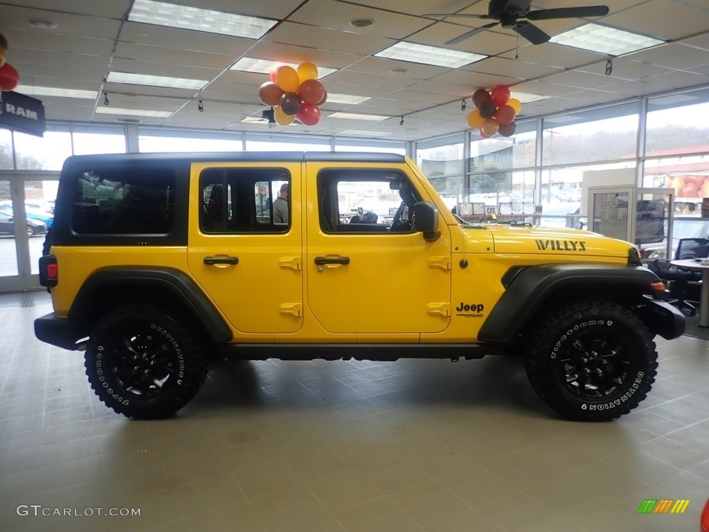 2021 Wrangler Unlimited Willys 4x4 - Hellayella / Black photo #4