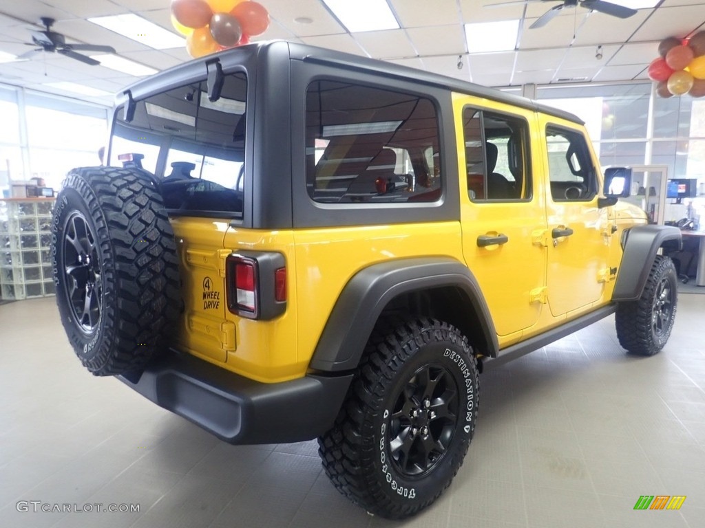 2021 Wrangler Unlimited Willys 4x4 - Hellayella / Black photo #5