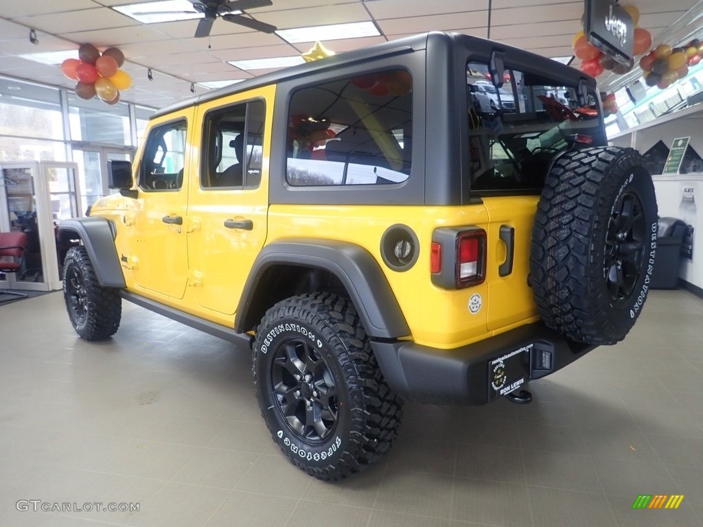 2021 Wrangler Unlimited Willys 4x4 - Hellayella / Black photo #8