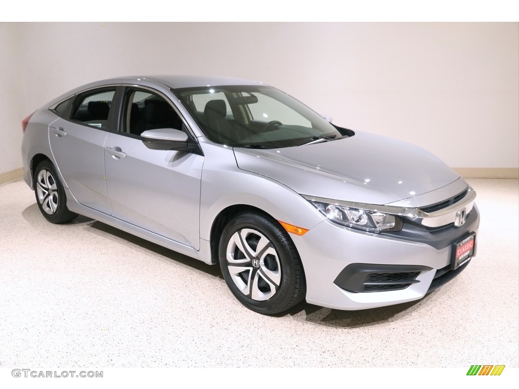 Lunar Silver Metallic 2018 Honda Civic LX Sedan Exterior Photo #140306108