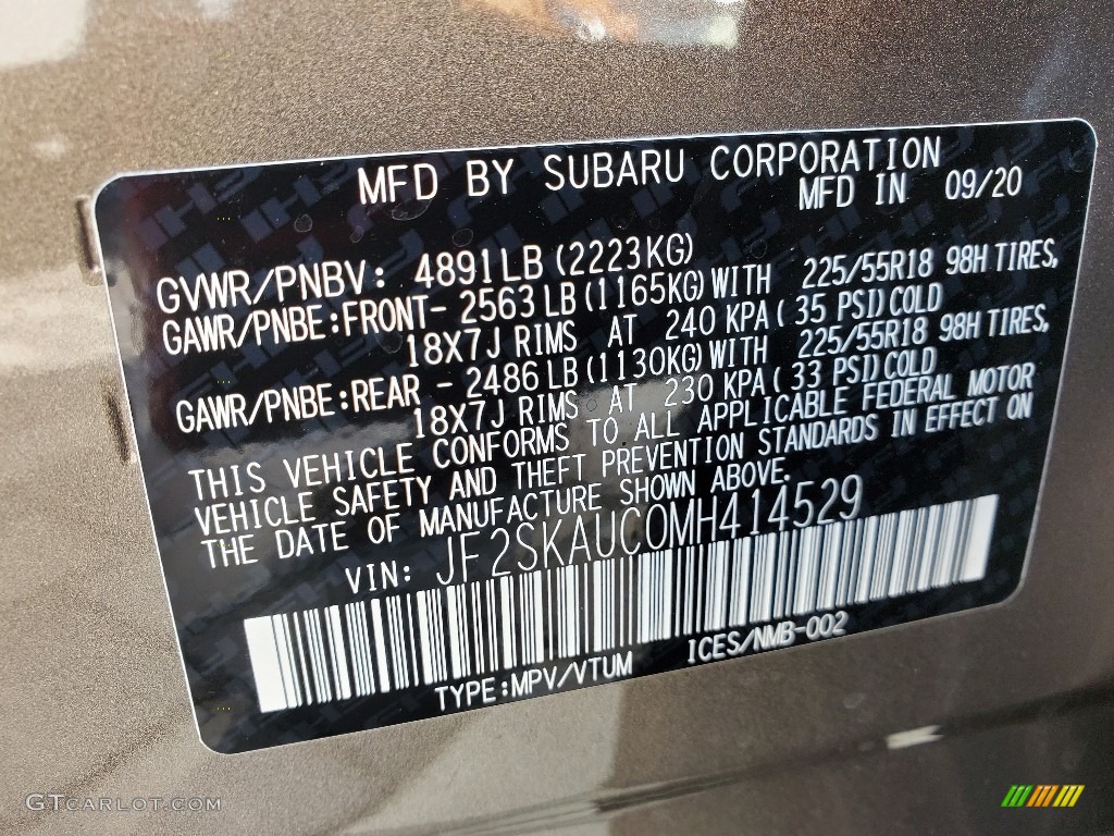 2021 Forester 2.5i Limited - Sepia Bronze Metallic / Black photo #9