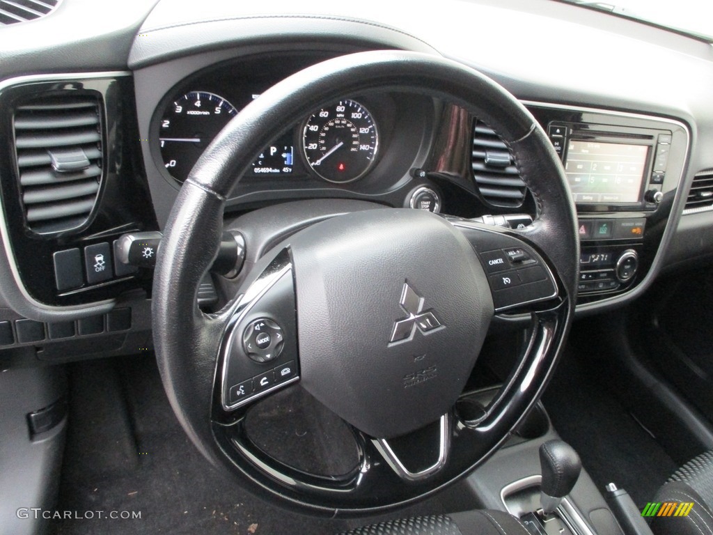 2016 Mitsubishi Outlander SEL S-AWC Black Steering Wheel Photo #140308461