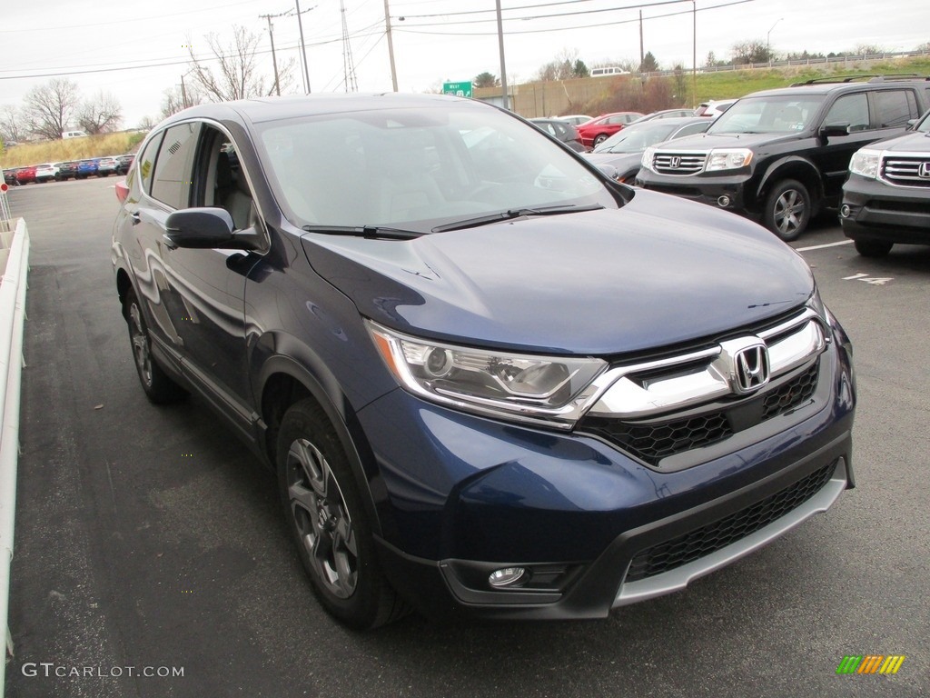 2017 CR-V EX-L AWD - Obsidian Blue Pearl / Gray photo #7