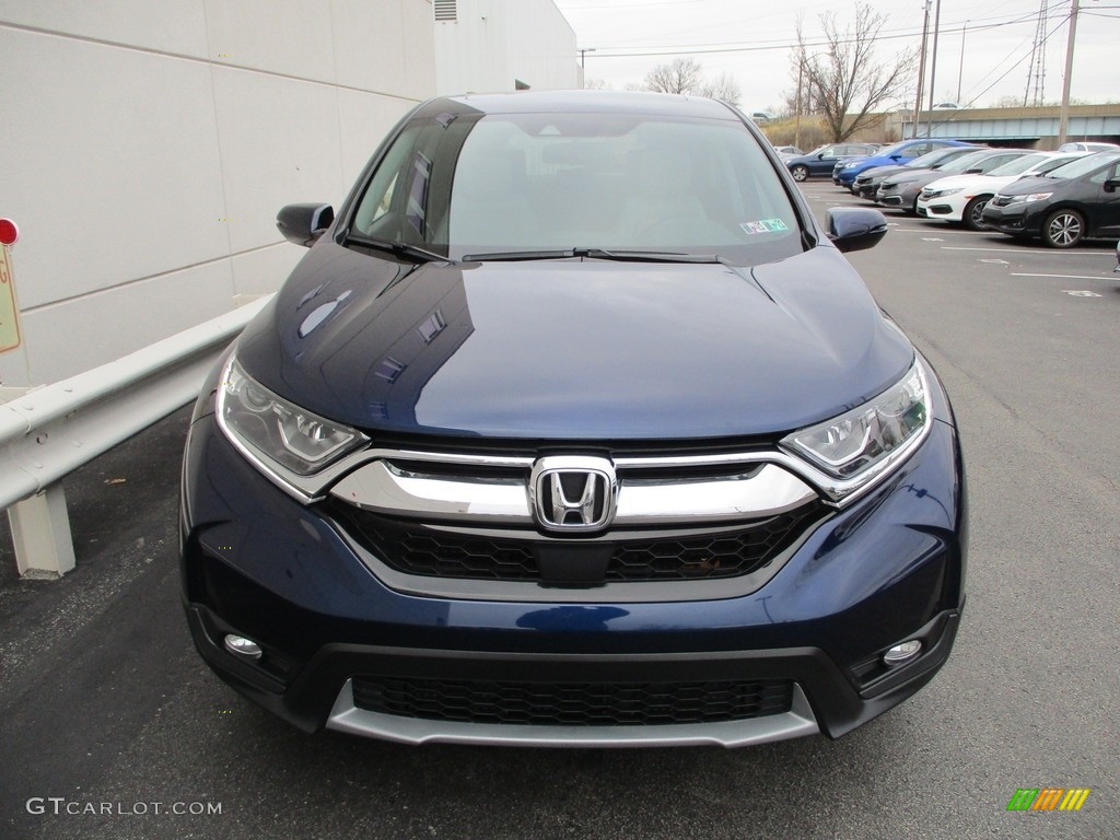 2017 CR-V EX-L AWD - Obsidian Blue Pearl / Gray photo #8