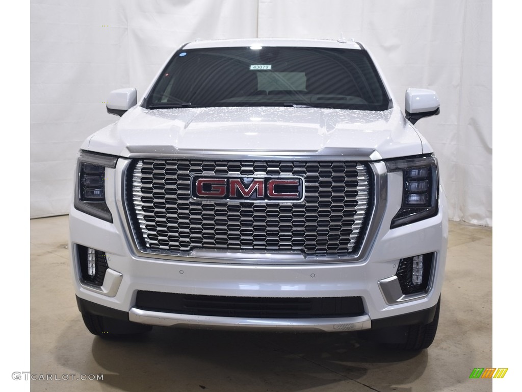 2021 Yukon Denali 4WD - White Frost Tricoat / Dark Walnut/­Slate photo #4