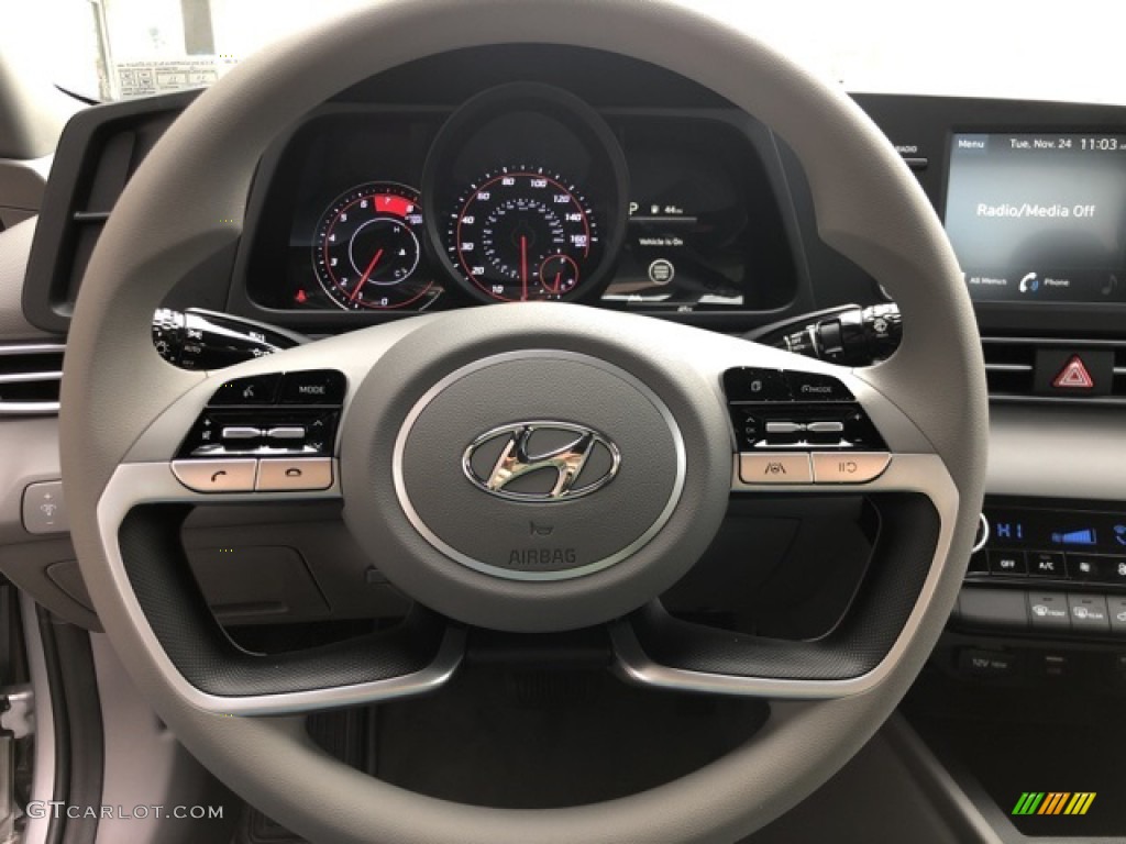 2021 Elantra SEL - Shimmering Silver Pearl / Medium Gray photo #8