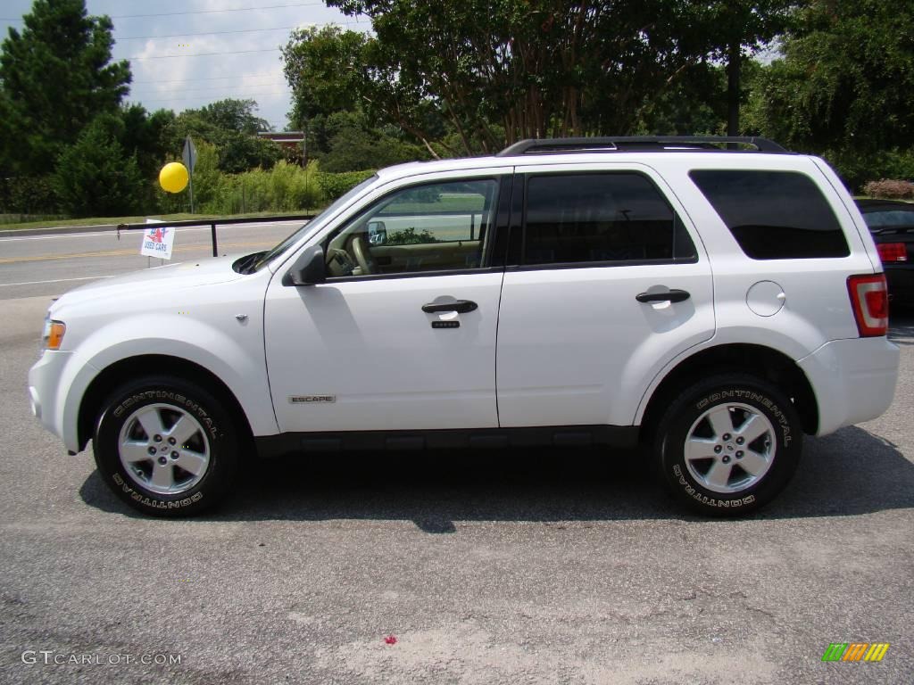 2008 Escape XLT V6 4WD - Oxford White / Camel photo #5