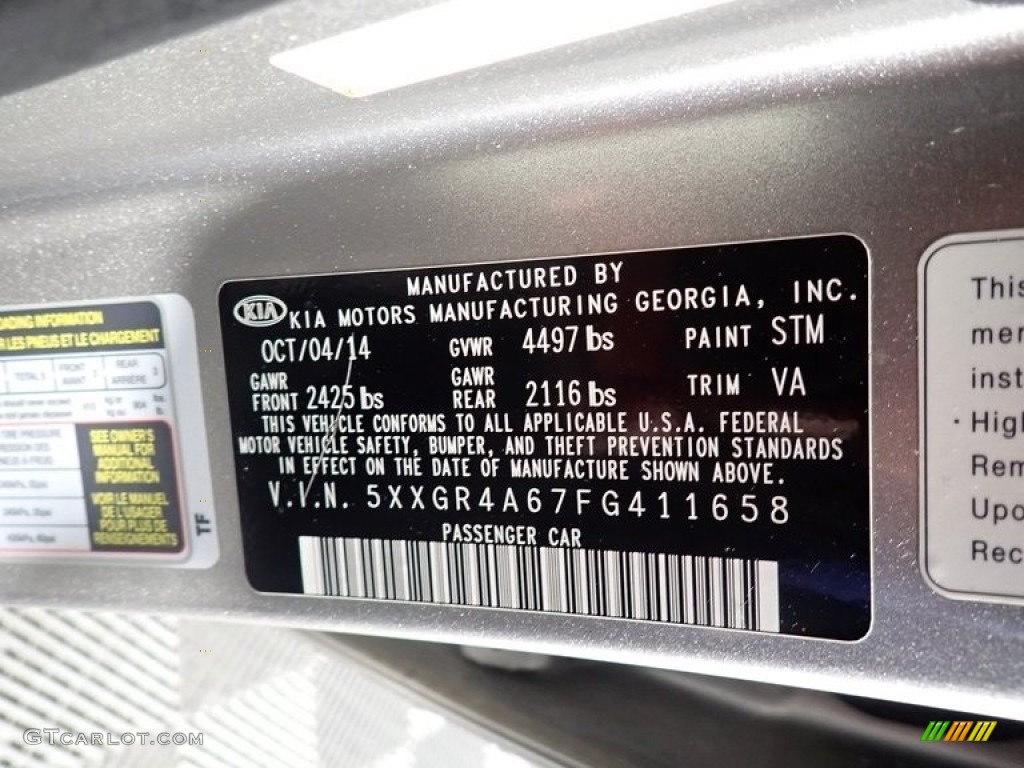 2015 Optima SX - Titanium Metallic / Black photo #40