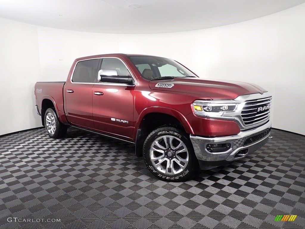 2019 1500 Long Horn Crew Cab 4x4 - Delmonico Red Pearl / Mountain Brown/Light Frost Beige photo #6