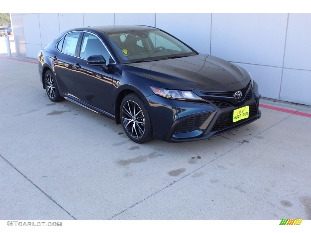 2021 Camry SE - Galactic Aqua Mica / Black photo #2