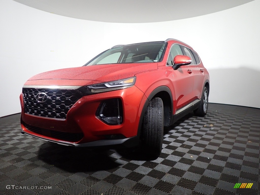 2019 Santa Fe Limited AWD - Lava Orange / Espresso/Gray photo #2