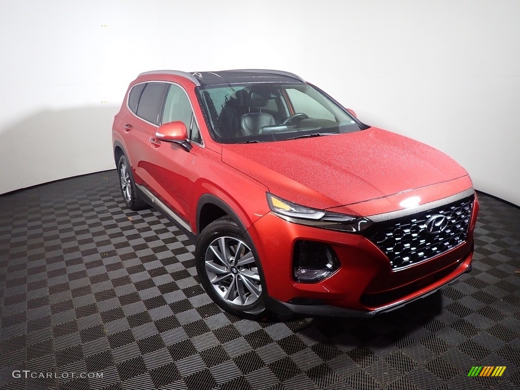 2019 Santa Fe Limited AWD - Lava Orange / Espresso/Gray photo #3