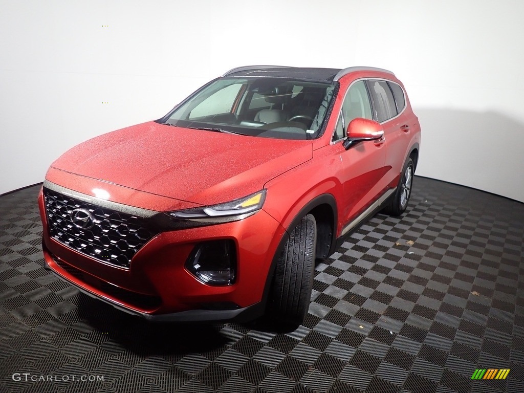 2019 Santa Fe Limited AWD - Lava Orange / Espresso/Gray photo #4
