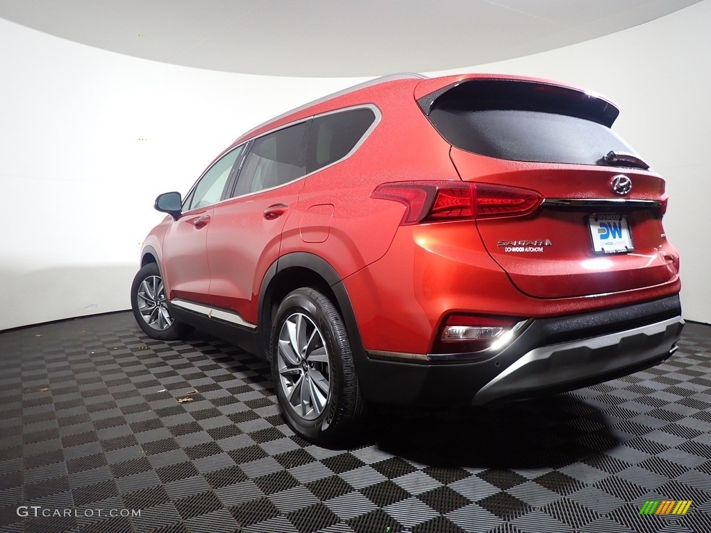 2019 Santa Fe Limited AWD - Lava Orange / Espresso/Gray photo #8