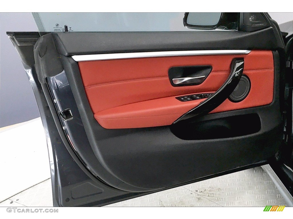 2017 BMW 4 Series 440i Gran Coupe Coral Red Door Panel Photo #140334205