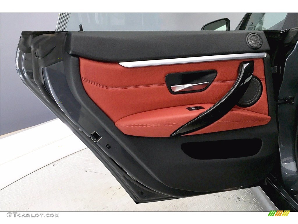 2017 BMW 4 Series 440i Gran Coupe Coral Red Door Panel Photo #140334255