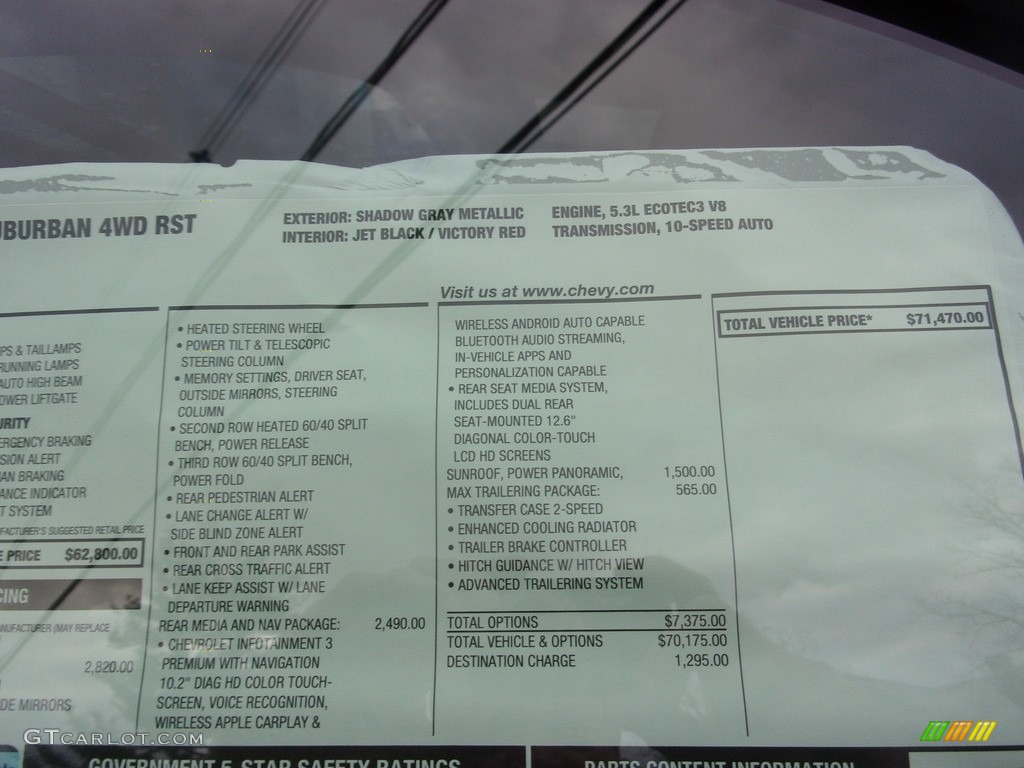 2021 Suburban RST - Shadow Gray Metallic / Jet Black/Victory Red photo #40