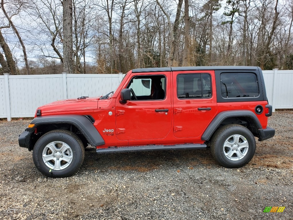 Firecracker Red 2021 Jeep Wrangler Unlimited Sport 4x4 Exterior Photo #140337051