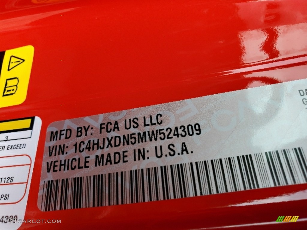 2021 Wrangler Unlimited Sport 4x4 - Firecracker Red / Black photo #9