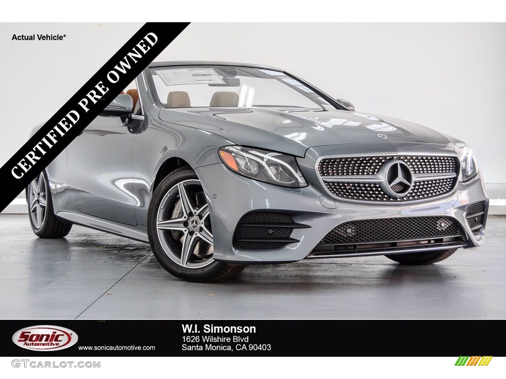 2018 E 400 Convertible - Selenite Grey Metallic / Saddle Brown/Black photo #1