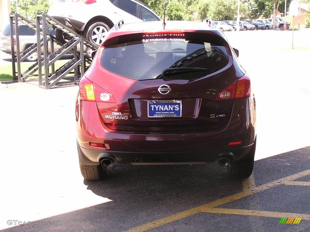 2009 Murano S AWD - Merlot Metallic / Black photo #5