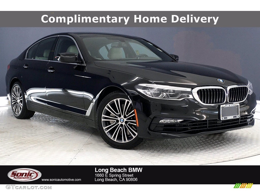 2017 5 Series 540i Sedan - Jet Black / Ivory White photo #1
