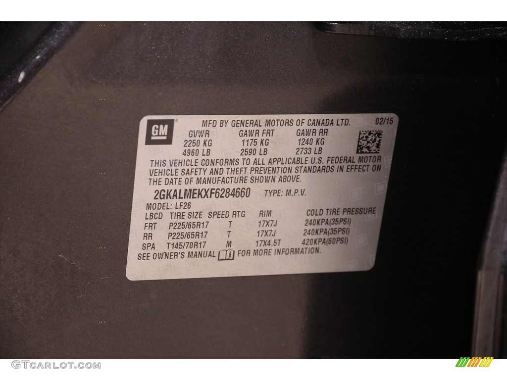 2015 Terrain SLE - Iridium Metallic / Jet Black photo #19