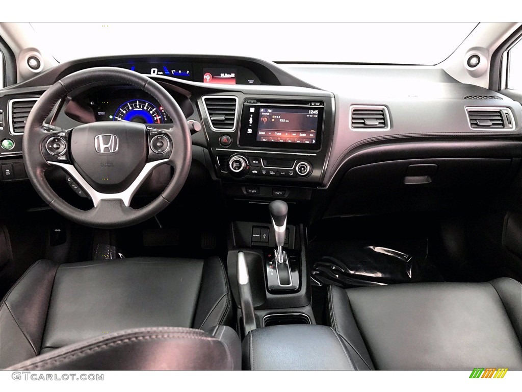 Black Interior 2015 Honda Civic EX-L Coupe Photo #140356575