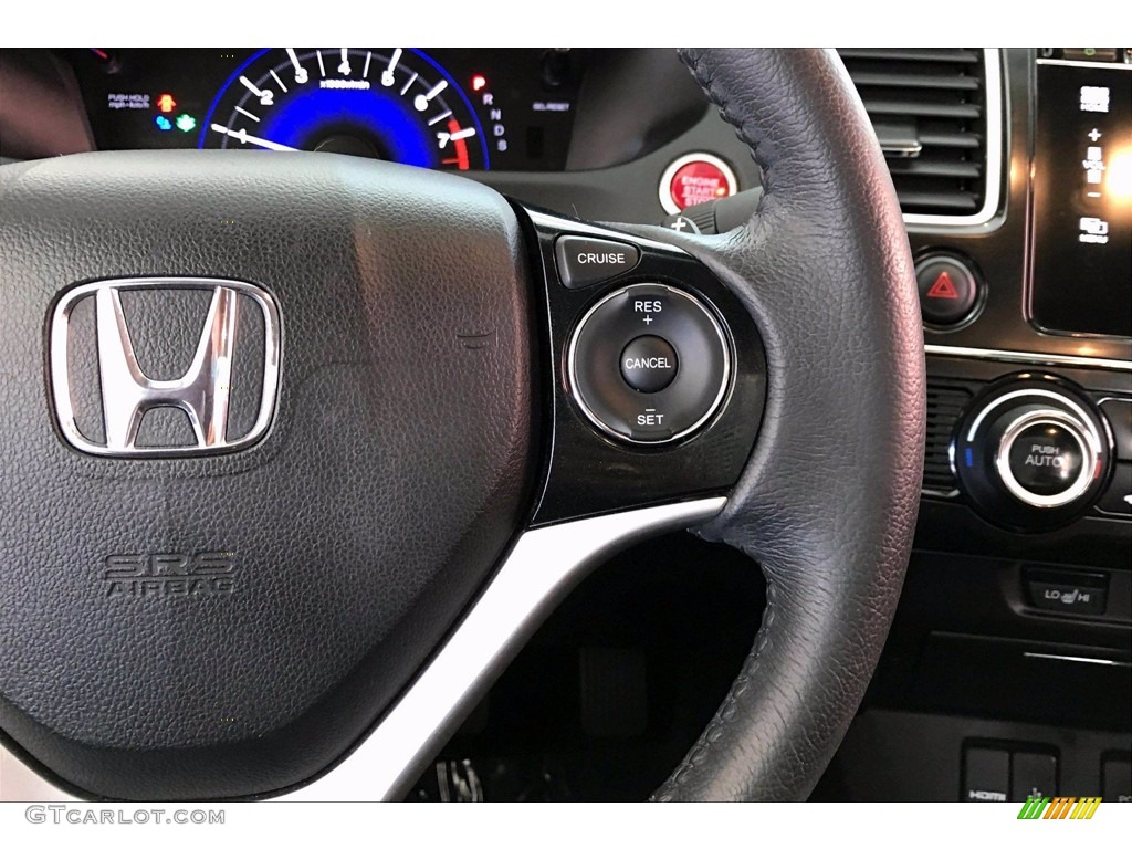 2015 Honda Civic EX-L Coupe Black Steering Wheel Photo #140356740
