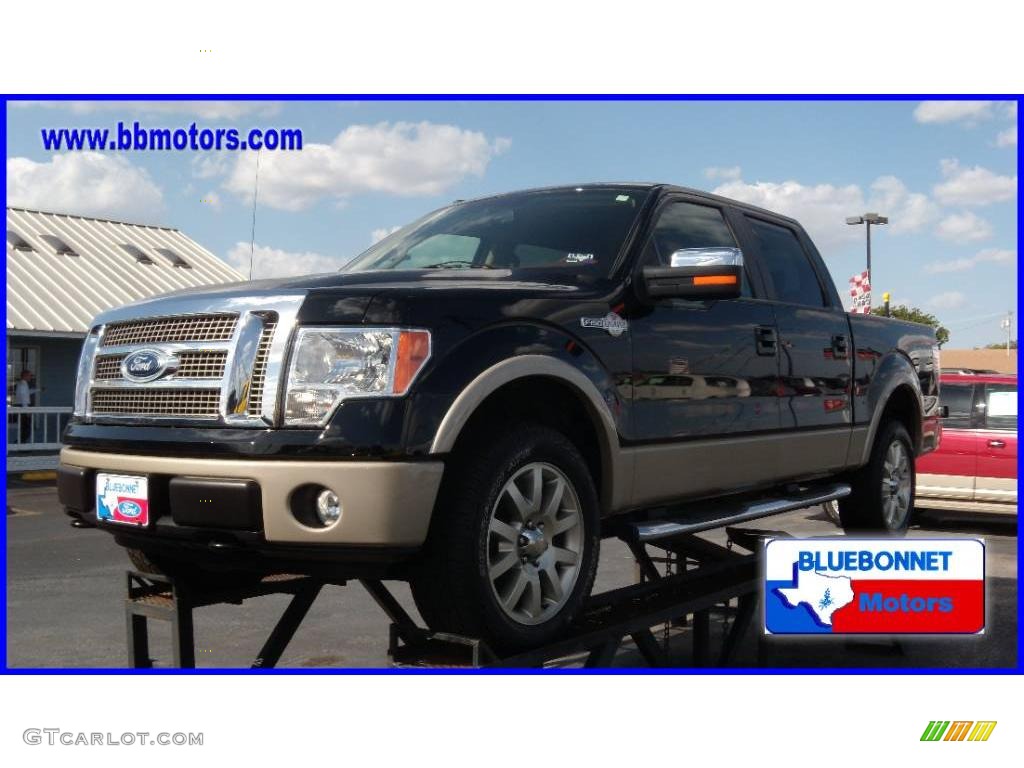 2009 F150 King Ranch SuperCrew 4x4 - Black / Chaparral Leather/Camel photo #1