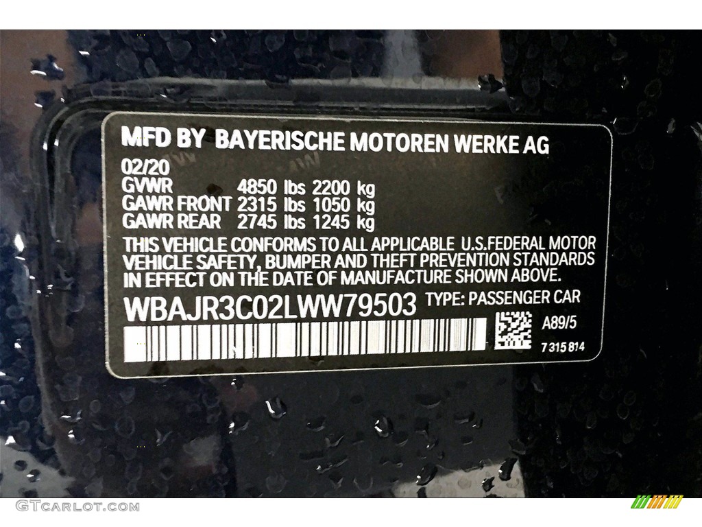 2020 5 Series 530i Sedan - Bluestone Metallic / Black photo #36