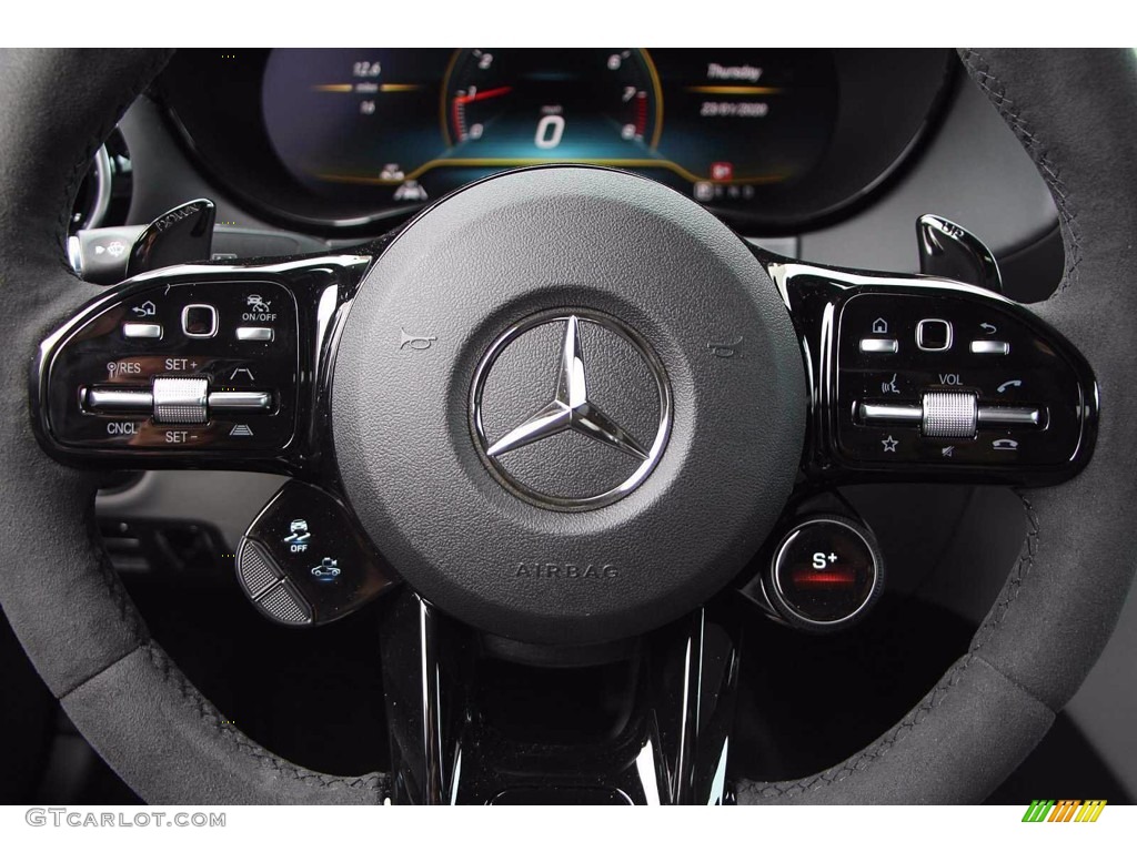 2020 Mercedes-Benz AMG GT R Roadster Silver Pearl/Black Steering Wheel Photo #140359236