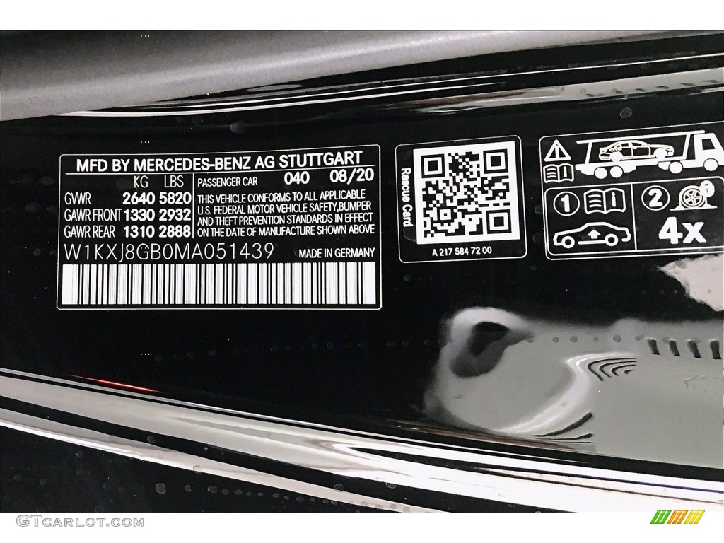 2021 Mercedes-Benz S 560 4Matic Coupe Color Code Photos